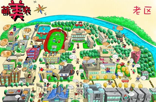 學長手繪萌版校園地圖 卡通人物帶你"逛"川農(nóng)