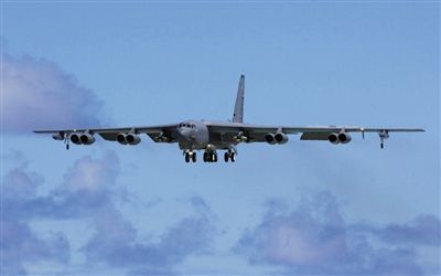 美軍B-52戰(zhàn)略轟炸機(jī)。其為韓三大核保護(hù)傘之一。