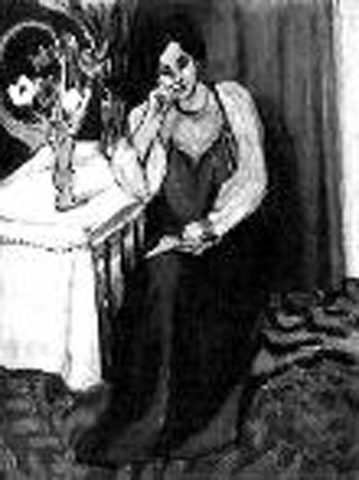 馬蒂斯的《穿著黃、白服裝閱讀的女孩》