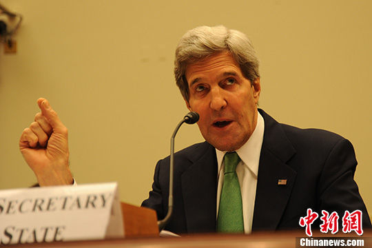 資料圖：美國(guó)國(guó)務(wù)卿克里。 中新社發(fā) 張蔚然 攝