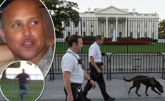 右上圖為岡薩雷斯，右下圖為他跑向白宮。