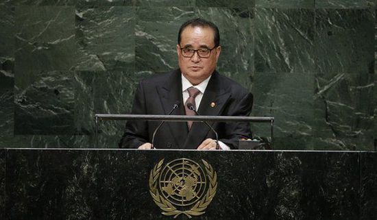 9月27日，朝鮮外相李洙墉在聯(lián)大發(fā)表講話。