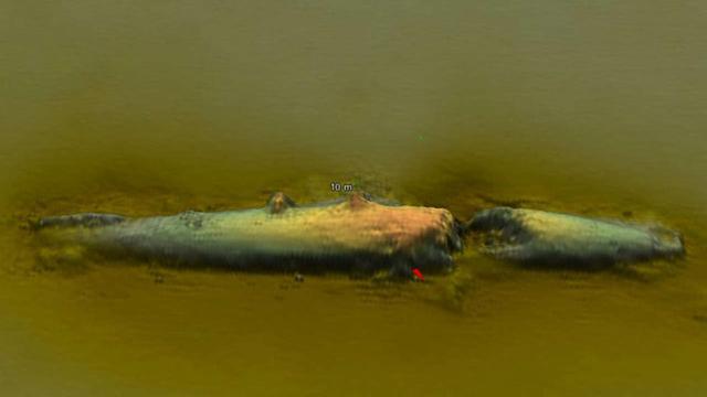 圖為U-78潛艇的聲納掃描圖。