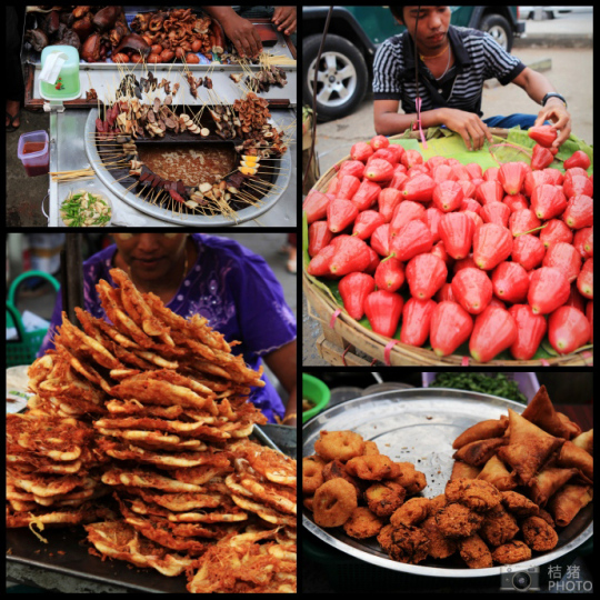 緬甸，繽紛的街邊平民小吃