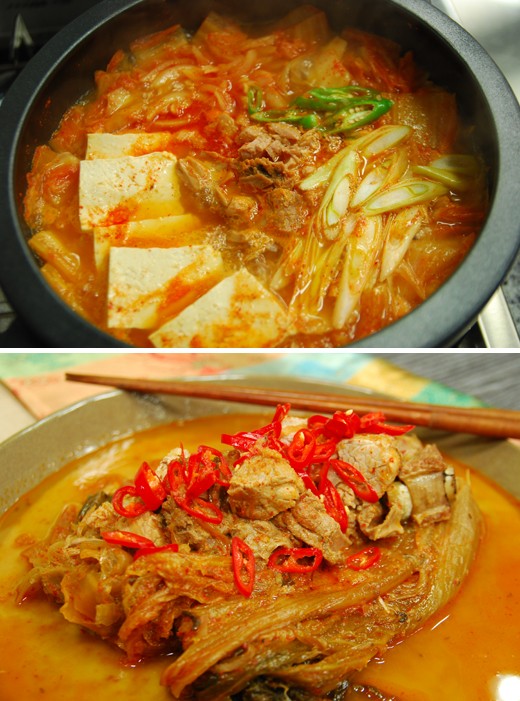 　　上圖為金槍魚泡菜湯,下圖為泡菜雜燴湯。