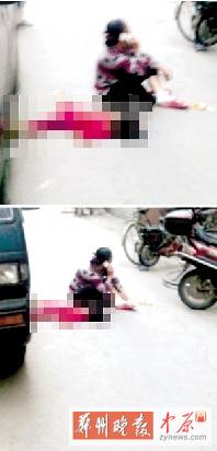 　媽媽哭著坐在旁邊打電話，孩子的爸爸還在三門峽打工。