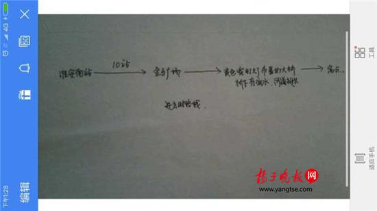 警方根據(jù)這兩張手繪地圖，動用300余人次警力終于將林芳找到。（圖由淮安警方提供）