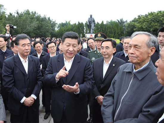 2012 年12 月，習(xí)近平任中共中央總書記后首次離京，即到改革前沿的廣東考察
