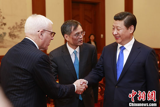 10月23日，中國國家主席習(xí)近平在北京釣魚臺國賓館會見清華大學(xué)經(jīng)濟管理學(xué)院顧問委員會海外委員。