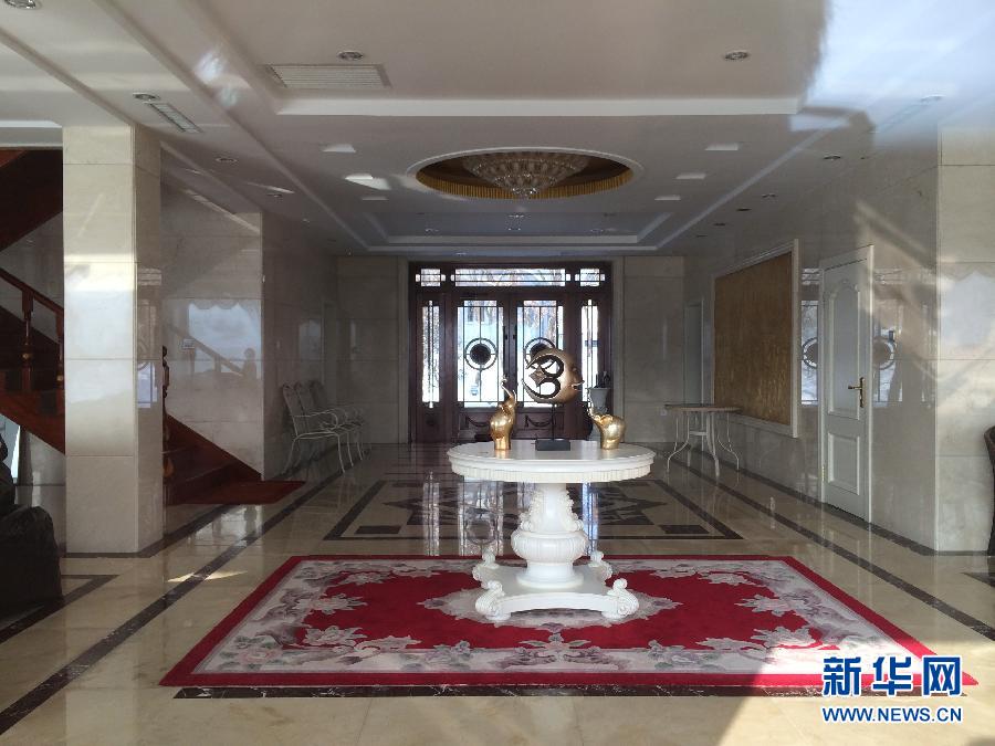 麗日山莊里的別墅大廳（2013年12月9日攝）。