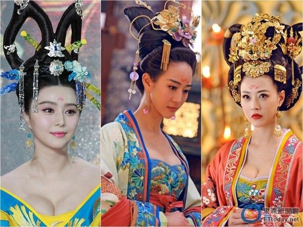 范冰冰、張鈞甯、周海媚，在《武媚娘》中爆乳演出