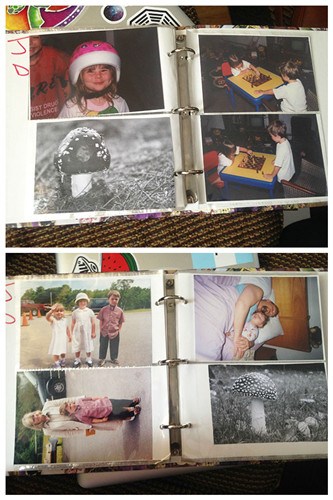 圖五：這位老爹最神的是，把一棵蘑菇的照片放進(jìn)了家庭相冊里，真正地作為家人來對待。