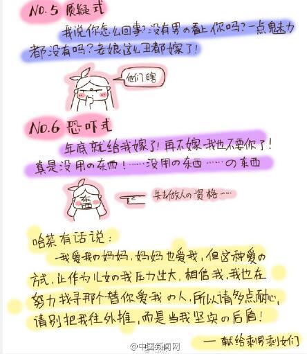 溫州“剩女”屢遭母親催婚 漫畫(huà)吐槽走紅網(wǎng)絡(luò)