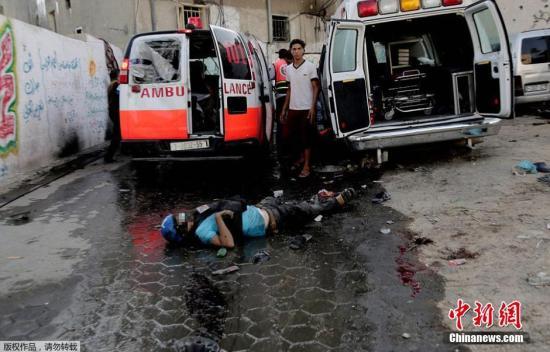 資料圖：加沙，以色列戰(zhàn)機轟炸一處市場，造成至少17名巴勒斯坦人死亡，200多人受傷。