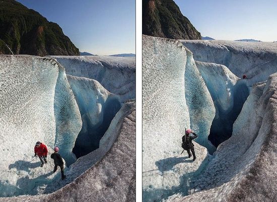 美國探險家深入冰縫 拍攝冰川內部夢幻美景(圖)