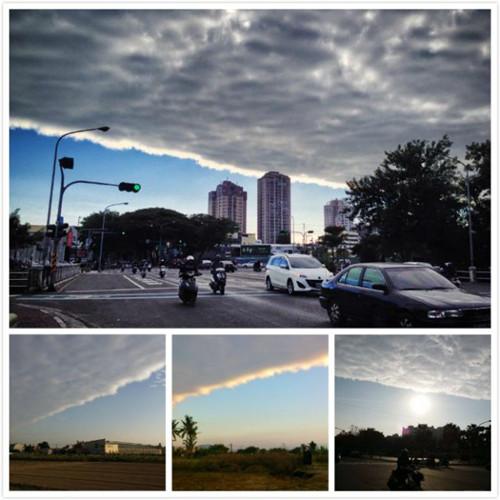 各地網(wǎng)友拍到的“陰陽(yáng)天”奇景。 圖：“今日新聞網(wǎng)”