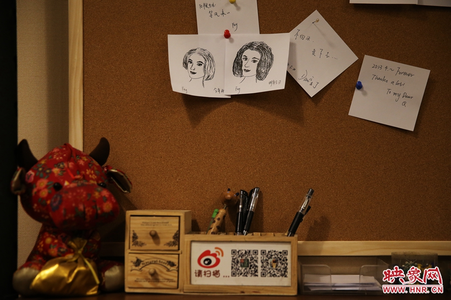 書店內(nèi)留言板一角。